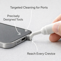 Multi-Function Electronics Cleaning Kit for Earbuds, Portable 5-in-1 Earphone Cleaning Pen with Soft Brush