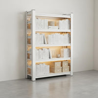 Multifunctional Multi-Tier Metal Bookshelf Sturdy Construction Floor Standing Storage Rack Easy Assembly Simple Iron Book Rack Heavy Duty for Students