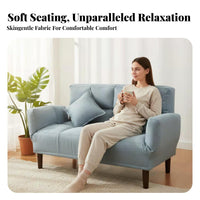 Space-Saving Foldable Sleeper Chair Double Seater Fold-expandable Chair Bed Plush Fabric transformable Sofa Ergonomic Support for Children, Students, Small Spaces, Bedroom, Living Room, Apartment