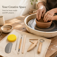 Wooden Pottery Clay Sculpting Tool Set for DIY Clay Modeling and Soft Pottery