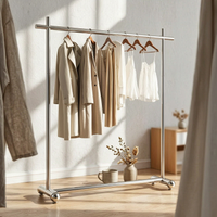 Heavy Duty Single Clothing Rack Stable Base Clothes Stand Minimalist Design Storage Furniture Space-Saving for Retail Stor Owners, Fashion Designers, Apartment Dwellers, Dressing Room, Walk-in Closet, Bedroom, Entryway