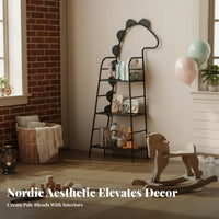 Slim Multi-Tier Shelving Unit Floor-Standing Tall Narrow Shelving Unit Space-Saving Easy Assembly for Bedroom, Playroom