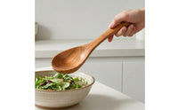 Natural Wood Wooden Soup Spoon with Hanging Hole Deep Bowl Long-Handled Spoon Smooth Polished Kitchen Utensil for Ramen, Hot Pot