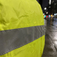 Silver Strip Reflective Backpack Rain Cover Yellow-Green Student Backpack Cover Fitted School Gear Stitched Seams for Students