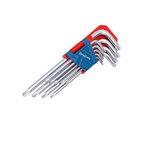 9 Pieces Plastic Holder Folding Hex Key Set Hanging Tab Folding Allen Wrench Set Metal Hardware Tool