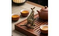 Mother Marsupial Statue Mottled Finish Marsupial Figurine Detailed Craftsmanship Animal Decor for Home Display