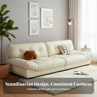 Cushiony Couch Wabi-Sabi Aesthetic Deep-Seat Configurable Sofa Modern Minimalist design Living Room Furniture for Homeowners, Families, Home, Lounge Area