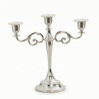 Elegant Three-Arm Candelabra Vintage-Inspired Candelabra with Three Arms Luxurious Candlestick Holder Stable for Event Planners, Brides