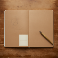 Extra Thick A5/B5 Lay-Flat Notebook with Kraft Paper Pages