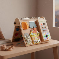 LED Busy Life Skills Panel Skills Training Four-in-One Sensory Board Multifunction Infant Toy for Infants, Young Children, Home, Nursery, Preschool