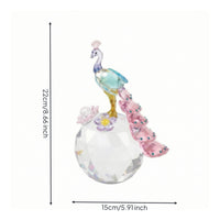 Crystal Peacock Ornament Elegant Crystal Peacock Figurine Tabletop Decoration for Art Lovers