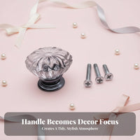 Easy Installation Acrylic Drawer Knob Long-Lasting Round Decorative Handle Includes Mounting Screws