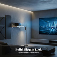 Easy Installation Display Device Wall Mount Space Saving Floating Display Device Shelf Detachable Design Floating Electronics Shelf Sturdy Construction for Renters, Students, Bedroom, Bedside, Living Room