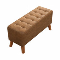 Soft Cushisingled Top Tufted Entryway Bench Stable Structure Long Stool Space-Saving Indoor Furniture Nordic Design for Shop Owners, Homeowners, Interior Designers, Hallway, Fitting Room, Bedroom