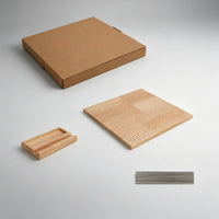 Natural Wood Crochet Blocking Board Metal Pins Wooden Blocking Board Upright Stand Craft Tool Precise Grid