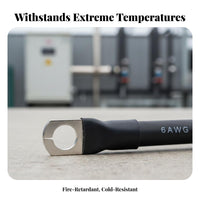 Tin-Plated Terminals Silicone Battery Cable Heavy Duty Tinned Copper Loop Terminal Cable Retardant High Current Connection Wire for Automotive Mechanics, Electricians, DIY Enthusiasts, Golf Cart, Truck, Marine