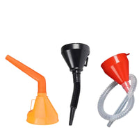 3 Pieces Plastic Funnel Set Rigid Refueling Funnel Funnels Wide-Mouth Space-Saving for DIYers, Garage