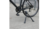 Foldable Design Double Leg Kickstand Heavy Duty Center Mount Bike Stand Easy to Install Two Leg Cycle Support Aluminum Alloy Body for Cyclists