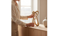 Abstract Sculpture with Curved Loop Modern Tabletop Sculpture with Curved Loop Textured Tabletop Ornament for Bookshelf