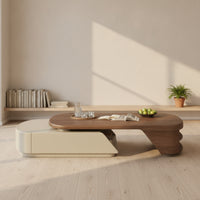Extendable Coffee Table Telescopic Coffee Table Low-Profile Furniture for Living Room, Small Areas