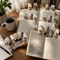 30-Pack Vintage Japanese Cat Bookmark Set for Reading, Gifts, and Message Cards