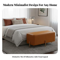 Light Luxury design Rectangular End-of-Bed Stool Modern Design Upholstered Bench Fashionable Ottoman Multi-Purpose for Bavailableique Owners, Adults, Homeowners, Walk-in Closet, Bedroom, Clothing shop, Entryway