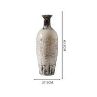 Vintage Patina Planter Vintage Style Rustic Vase Textured Surface Aged Ceramic Jar for Tabletop