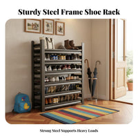 Multi-Tier Shoe Rack Space Saving Entryway Shoe Rack Large Capacity Home Furniture for Apartment Dwellers, Homeowners, Hallway, Mudroom, Dormitory
