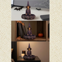 Spooky Pumpkin Bowl with Witch Decorative Witch Storage Container Cute Halloween Candy Dish Compact for Goth Decor Lovers, Witchcraft Fans, Entryway Table, Office Desk