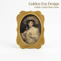 Ornate Gold Resin Picture Frame, Carved Hollowed Out Photo Frame, Wall Hanging Gold Resin Frame, Decorative Photo Holder for Home Decor