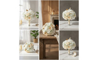 Show-Stopping Artificial Flower Bouquet Handheld Bridal Bouquet Elegant Flowers Delicate for Brides
