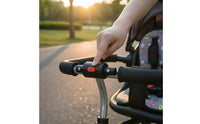 Red Release Button Tricycle Seat Lock Clamp-Style Stroller Seat Lock Silver Screws Locking Connector Molded