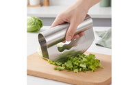Easy to Clean Vegetable Chopper Corrosion-Resistant Hand-Held Kitchen Cutter Brushed Metal Double-Headed Cutter Compact for Home Cooks, Busy Professionals, Salad Making, Meal Prep