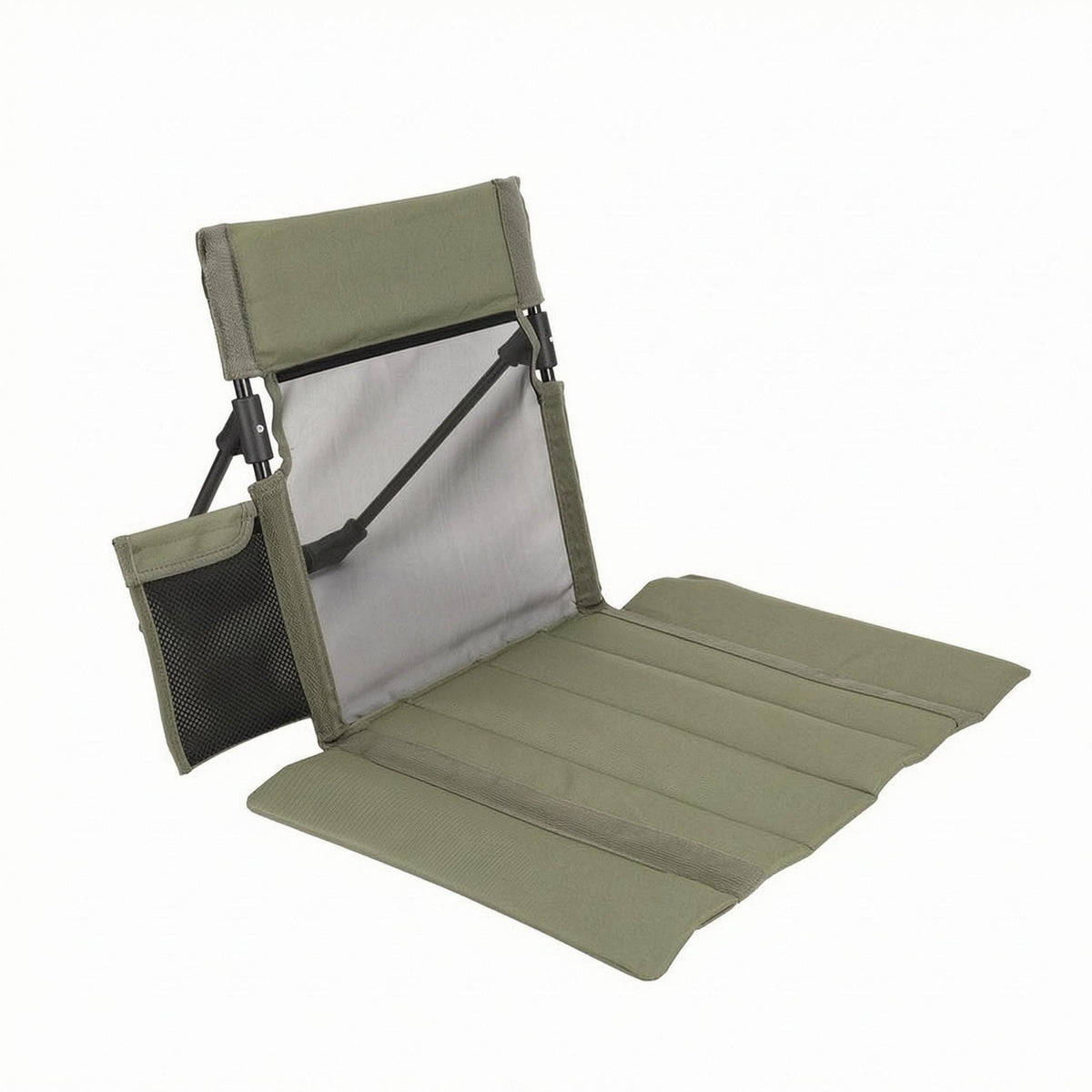 Padded Folding Seat Backrest Mat 600D Oxford Cloth Foldable Chair Mat Aluminum Alloy Camping Sit Cushion Carrying Bag