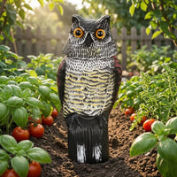Textured Owl Garden Ornament Carved Texture Resin Owl Sculpture Realistic Animal Figurine Freestanding