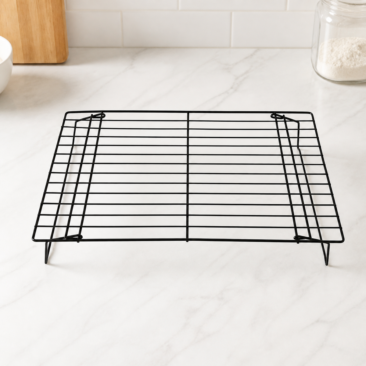 Foldable Cooling Rack, Black Metal Cooling Rack for Baking, Cooling Rack Cakes, Cookies, Pastry & Meat, Non-Adherent Surface