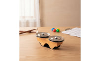 Finger Tambourine Wooden Mini Tambourine Compact Hand Bell Percussion Instrument for Percussionists, Drummers