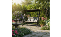 Aluminum Alloy Swing Chair Weather Resistant Patio Swing with Canopy High Bearing Capacity Outdoor Furniture for Garden, Backyard, Balcony