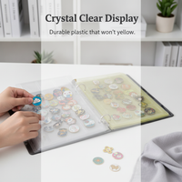 Anime Badge Display Album with Dustproof Sleeves, Large Capacity Collectible Storage Binder for Pins and Buttons