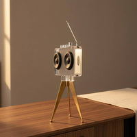 Tripod Radio Decor Angled Antenna Acrylic Radio Ornament Control Knobs Home Decoration