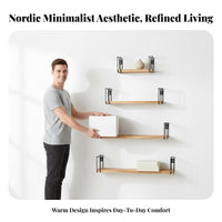 Nordic Aesthetic Floating Ledge Shelf Minimalist Design Floating Ledge Decorative Wall Decor Space-Saving for Homeowners, Collectors, Living Room, Bedroom, Office, Kitchen