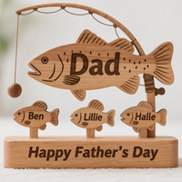 Fishing Figurine, Hand Carved Wooden Figurine, Rustic Home Decor, Unique Wood Art for Nature Lovers
