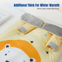 Infant Sleeping Bag, Anti-Kick Quilt, Thick Thermal, Autumn Winter, Cartoon Animal, Removable Shoulder, Breathable, for Children