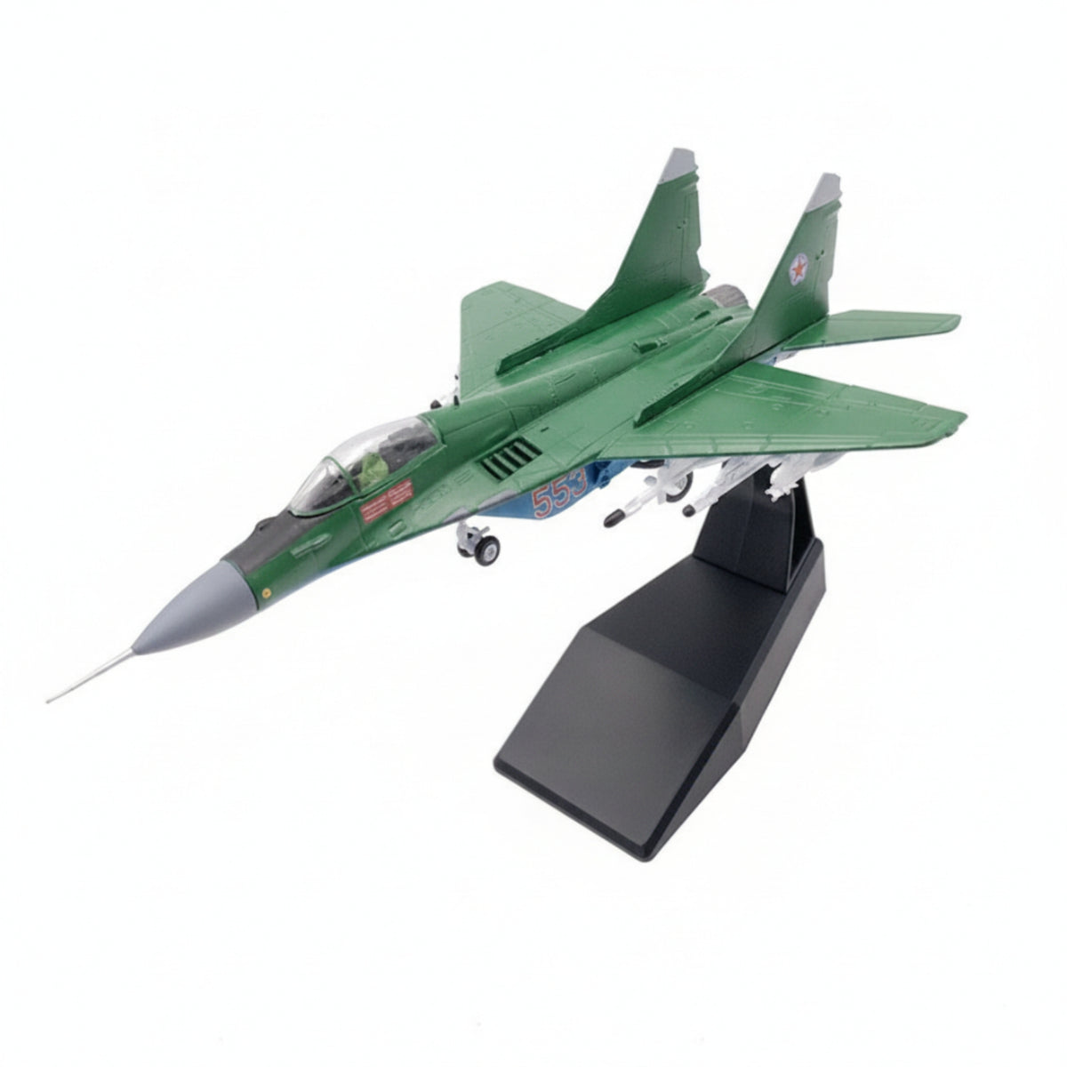 1/100 Aircraft Model with Landing Gear 1/100 Scale MiG-29 Fighter Model Detailed for Desk