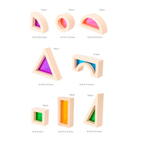 25 Pieces Wooden Building Block Set Educational Transparent Block Set Shape Recognition Blocks Fine Motor Skills