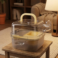 Portable Hamster Cage and Travel Hamster Cage, Rectangular Pet Carrier with Wheel and Water Bottle, Simple Style for Outdoor Use for Hamsters