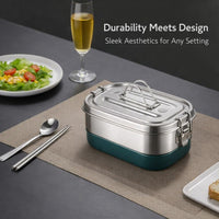 Stainless Steel Lunch Box, Double Layer Lunch Box for Students, Food Grade 304 Stainless Steel Lunch Box, Large Capacity Steel Lunch Box for Work