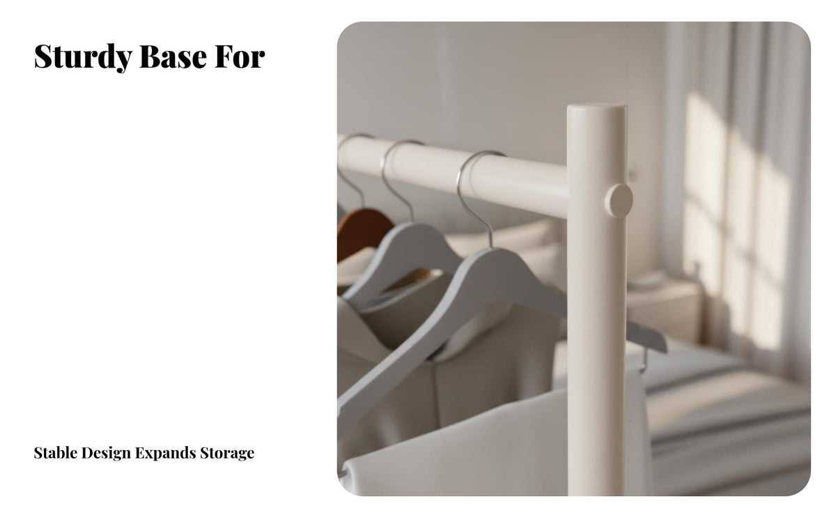 complimentarystanding Single-Rod Clothes Stand Cream and design Garment Rack Minimalist Design Clothing Organizer Space-Saving for Children, homeowners, Bedroom, Bedside, Entrymethod, Dorm Room