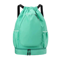 Lightweight Badminton Racket Backpack Portable Badminton Bag Large Capacity Drawstring Sports Bag Water Bottle Pocket for Women
