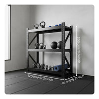 Space Saving Home Gym Storage Rack Heavy Duty Construction Dumbbell and Kettlebell Stand Stretching Mat and Weight Holder for Garage